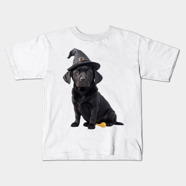 Cute Labrador Witch Kids T-Shirt by likbatonboot